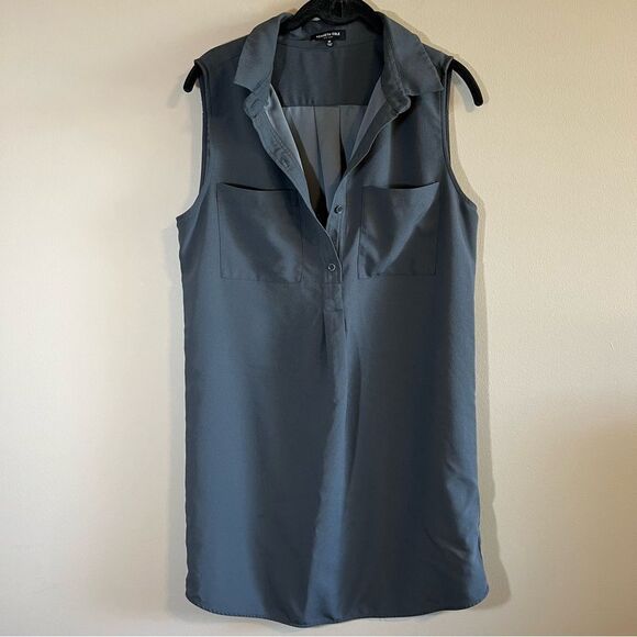 ✨ Kenneth Cole New York Gray Mini Dress Medium - Picture 1 of 9